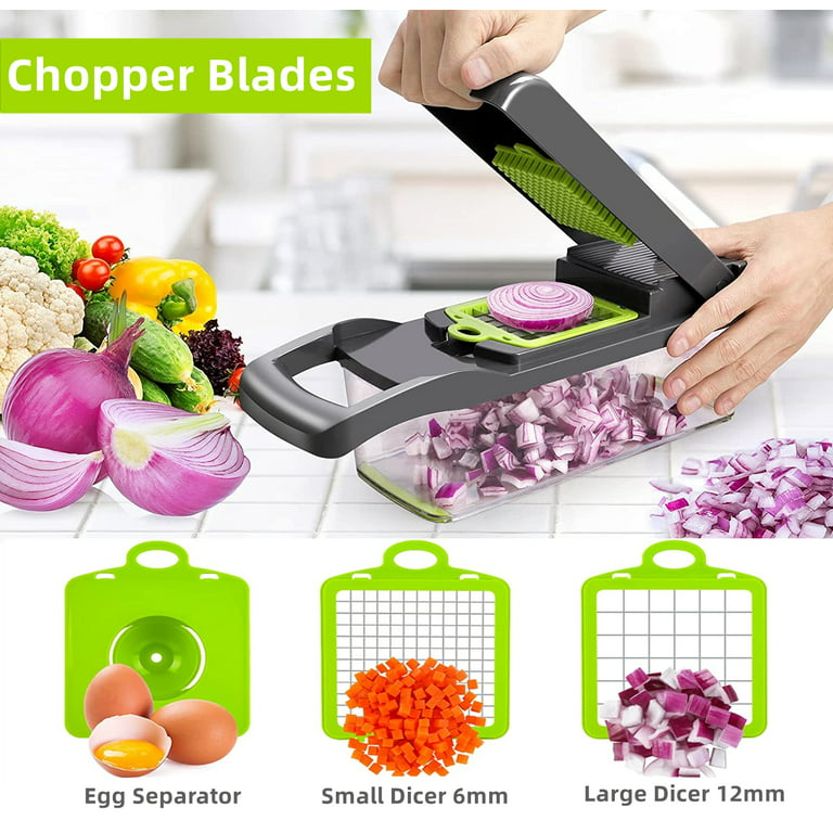 Vesteel 14 in 1 Vegetable Chopper, Multifunctional Food Chopper Vegetable  Fruit Cutter Dicer Slicer with 8 Blades, Onion Chopper with Container &  Drain Basket 