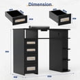 thumbnail image 3 of Ktaxon Nail Desk with Electric Dust Collector, Rattan Manicure Table for Nail Techs, Black Salon Station, 3 of 7