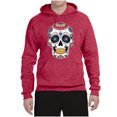 thumbnail image 2 of Wild Bobby Day Of The Dead Sugar Skull Pop Culture Unisex Graphic Hoodie Sweatshirt, Vintage Heather Red, XX-Large, 2 of 5