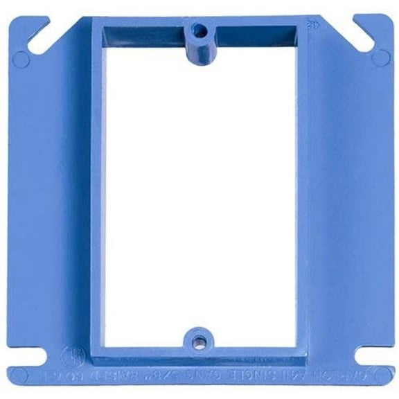Thomas & Betts Outlet Box Cover Square Single Gang - Raised PVC - 4" Blue