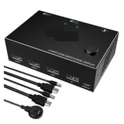 KVM Switch 2In2 Out Dual Monitor Switch Controls 2 Computers Or Laptop Monitors Dual Input Display