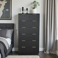 thumbnail image 2 of Tcbosik Tall Dresser with 7 Drawers - Narrow Storage Cabinet for Bedroom or Closet, Organizes Clothes and Accessories, Wave Pattern Design, 28.35"L x 15.75"W x 55.91"H, Black, 2 of 10