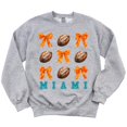 thumbnail image 3 of Girls Miami Football Sweatshirt Orange Bows and Footballs Game Day Pullover Gray Sweatshirt Youth Small, 3 of 4