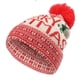thumbnail image 1 of Gorro navideño de punto con estampado de bolas de piel de alce navideño, gorro de lana con protección para los oídos cálido para invierno, 1 rojo Kuyhfg Bienvenido a Kuyhfg, 1 of 5