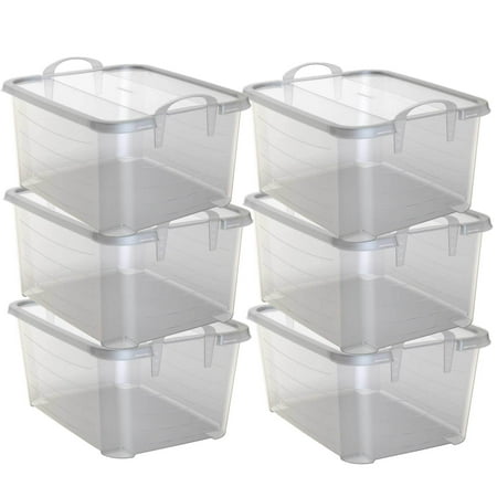Life Story Clear Stackable Closet & Storage Box 55 Quart Containers, (6