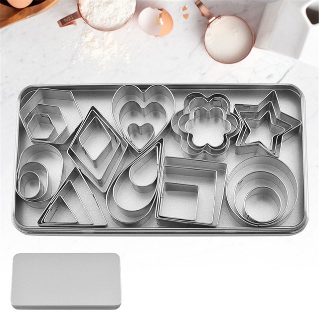 NANDIYNZHI Big Deals 30 Set Of Geometry Cut Clay Clay Clay Cake Cookie Baking Silver