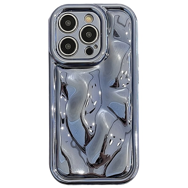 Funda chapada con textura de meteorito láser brillante para iPhone 14 13 12 11 Pro Max XS XR X 7 8 6S 14 Plus, cubierta antigolpes de Color liso Fivean unisex