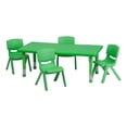 thumbnail image 1 of Bowery Hill 5 Piece Plastic/Steel Rectangular Activity Table Set in Green, 1 of 4