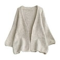 thumbnail image 5 of Women's Solid Batwing Sleeve Cardigan Oversized Open Front Knit Sweater No Button Lightweight Fall Winter Top for Lounge and Casual, 5 of 5