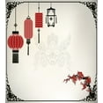 thumbnail image 3 of Oriental Duvet Cover Set, Minimalist Chinese New Year Themed Pattern Eastern Parts of the World Print, Decorative 2 Piece Bedding Set with 1 Pillow Shams, Twin Size, White Black Red, by Ambesonne, 3 of 3
