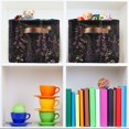 thumbnail image 6 of Yayeee 2 Pack Canvas Storage Basket with Handles for Shelves Fabric Bins Closet Organizer, Dark Gothic Floral, 6 of 8