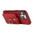 thumbnail image 6 of for iPhone 13 Pro Max Case, Elegant Minimalist Wallet Case with Ring Kickstand and Shoulder Strap, Shockproof Stylish Protective Durable PU Leather Cover for iPhone 13 Pro Max, Red, 6 of 8