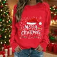 thumbnail image 4 of Meichang Merry Christmas Sweatshirts for Women Funny Christmas Graphic Sweatshirt Fleece Long Sleeve Crewneck Pullover Tops Holiday Gifts Oversized Sweatshirt, 4 of 5