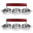 thumbnail image 1 of 2x Mini Hamburger Presses Nonstick 3 Slot Small Burger Patties Press Triple Beef Burger Maker Mold Banmo, 1 of 5