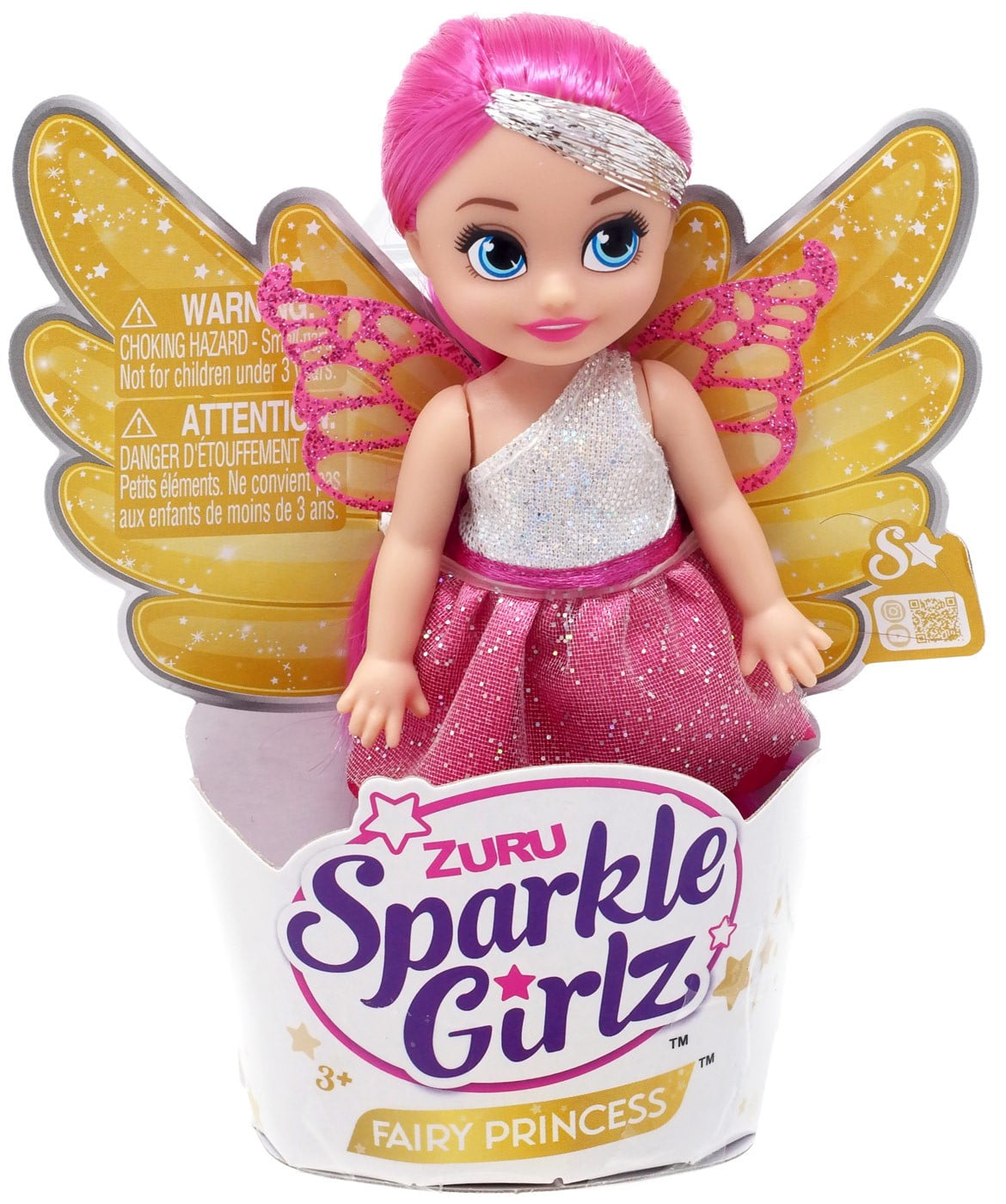 Sparkle Girlz Fairy Princess Pink Hair with Pink Dress Mini Doll