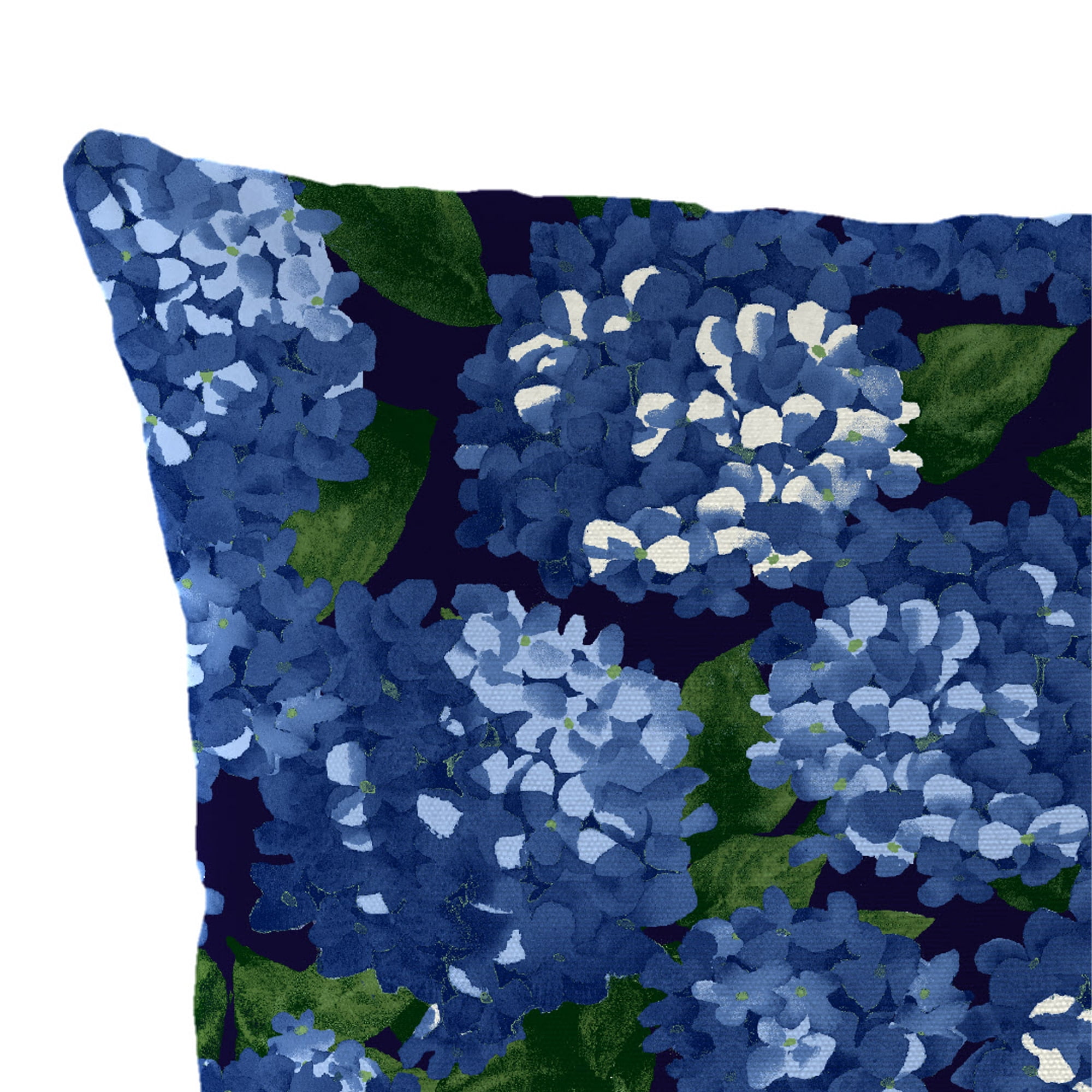 Jordan Manufacturing 22" x 22" Hydrangea Midnight Navy Floral Square Outdoor Throw Pillow (2 Pack)