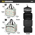 thumbnail image 3 of Travel Hanging Toiletry Bag with 4 Zipped Compartments Waterproof Makeup Accessories Spacious Cosmetic Bag Green and Peach Bow Pattern Medium, 3 of 9