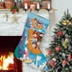 thumbnail image 1 of ¡Corre, Charlie Brown! Tema: Calcetines de Navidad, fino lino blanco para colgar en escaleras y chimenea, decoración navideña para el hogar, regalo de Navidad. 54cm × 38cm, 1 of 5
