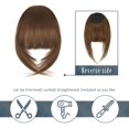 thumbnail image 3 of Cabello humano real Barsdar con clip in Bangs para mujer, color marrón, 3 of 8