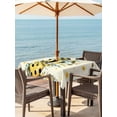 thumbnail image 2 of Outdoor Tablecloth with Umbrella Hole and Zipper, Spring Bee Love Square Table Cloth 60x60 Inch Waterproof Tablecloth, Yellow Daisy Eucalyptus Leaves Rustic Picnic Table Cover for Patio Camping, 2 of 7