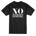 thumbnail image 1 of No Animals Testing Quote Men's Black T-shirt, 1 of 1