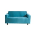 thumbnail image 1 of Solid Color Sofa Cover Elastic Couch Dust-proof Anti-slide Sleeve Solid Slipcover 1/2/3/4 Seater Covers Protector Full Coverage Lake blue L, 1 of 9