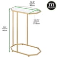 thumbnail image 3 of mDesign Mirror Accent Side/End Table Desk and Tray Furniture Unit - Soft Brass, 3 of 6