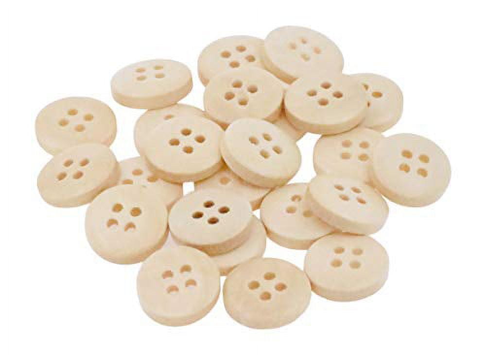 50 Pcs 20mm Wooden Buttons, 0.79 inch Premium Buttons for Sewing Craft Clothing, Brown Color, Natural Chestnut Made, Round 4 Hole
