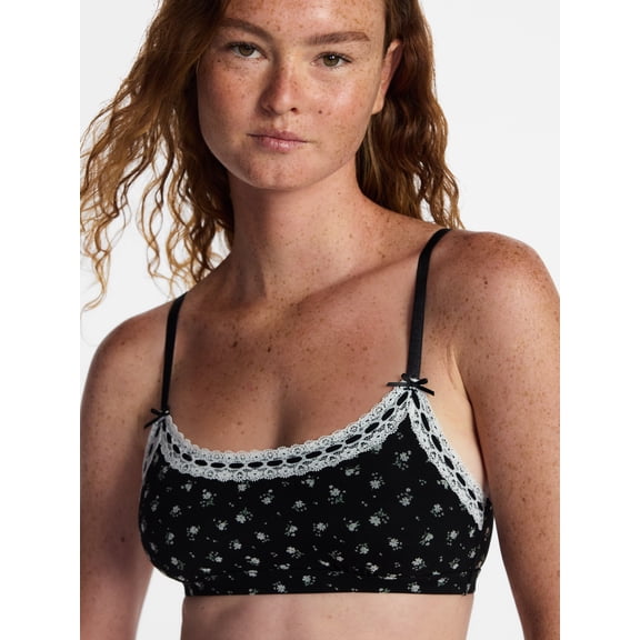 No Boundaries Beaded Lace Scoop Bralette, Women's XS-3XL