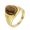 Gold Brown, variant on Men's Stainless Steel Vintage Unique Crystal Inlay Oval Gemstone Signet Ring Special Flower Patter Carved Wedding Band Gold Size 10