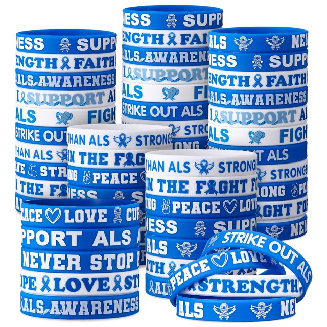 Pulseras de silicona PullCrease para concientizar sobre la ELA, 100 unidades