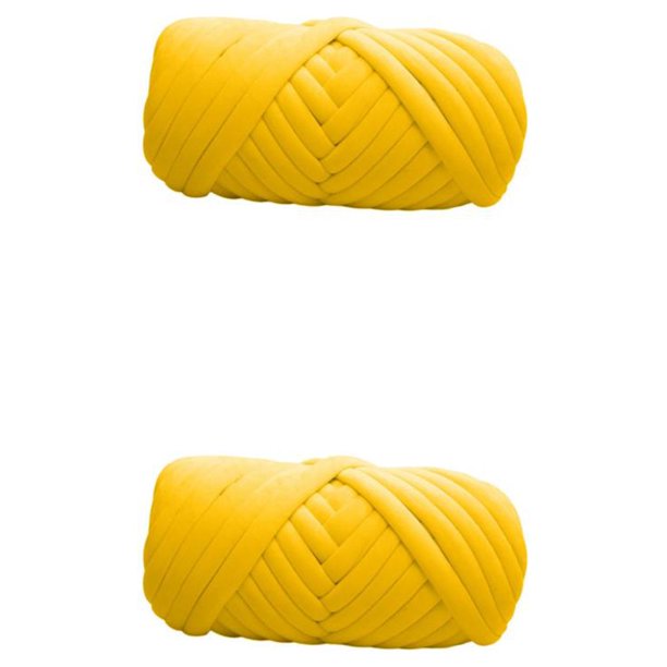 Inteprter Manta para proyectos de bricolaje con textura Extra, voluminosa, hipoalergénica para mascotas y para mantas, manta de soporte de hilo Amarillo 500g 2Conjunto