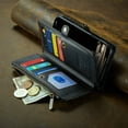 thumbnail image 6 of for iPhone 16e Case Wallet【RFID Blocking】with 10-Card Holder Zipper Bills Slot, Soft PU Leather Magnetic Shoulder Wrist Strap, 6 of 10