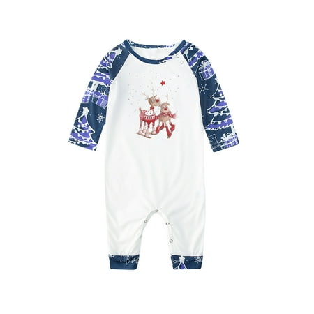 

AnuirheiH Xmas Pjs for Family Casual Christmas Print Pjs Set Sleepwear Long Sleeve Shirt Pajamas Parent-child Pjs Suit Baby Clearance Under $10