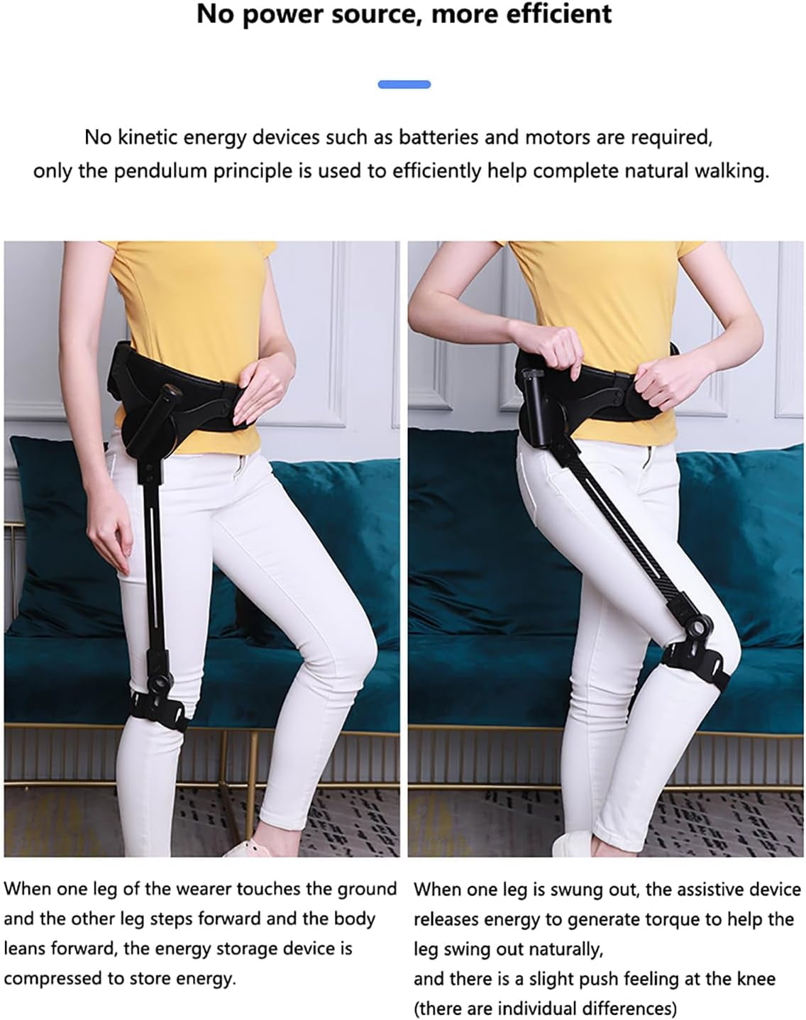 Bionic Body Power Walking Aids Orthopedic Knee Immobilizer Brace Full Leg Support Stabilizer for ACL Injury, Anti-Hyperextension Knee Brace for Men and Women(Right)