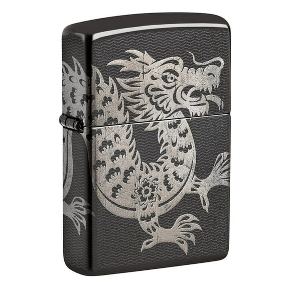 Zippo Lighter - Customized Engraved Message Windproof Asian Dragon Design 46260