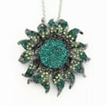 thumbnail image 2 of QQTDFG Fashion Women Multi-color Crystal Sunflower Pendant Long Chain Necklace/Brooch-Multi-Color, 2 of 6