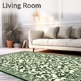 thumbnail image 2 of ODIKA 4'x6' Machine Washable Non-Slip Area Rug, Ivy Lattice Green and Ivory Botanical High Traffic Rug, Green, 62709, 2 of 7
