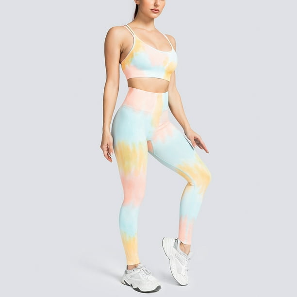 Xingzhi Woman's Running Yoga Outfit Set High Waisted Leggings Chest Lifting  Bra Sleeveless Design for Hiking Camping Dance Volleyball TYPE10