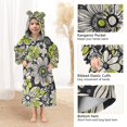 thumbnail image 3 of FORMRS Wearable Blanket Hoodie with Sleeves for Kids Cozy Flannel Sweatshirt, Beige Flower Pattern, 3 of 7