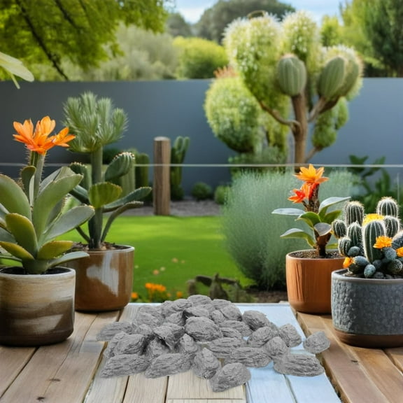 OFFIGAM 50pcs Faux Stone Decorative Mini Rocks Grey for Model Train Scenery Landscape Decoration at Home