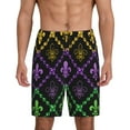 thumbnail image 2 of Daiia Mardi Gra Geometric Mens Woven Stretch Pajama Short,Short Pajama Pants-4X-Large, 2 of 9