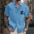 thumbnail image 2 of Yiaimeir Men's Vintage Button Down Bowling Shirts Short Sleeve Summer Beach Shirt，Size M-3XL, 2 of 4