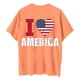 thumbnail image 5 of Camiseta de Cuello Redondo Impresa Delantera Y Trasera Del Día de la Independencia de las Mujeres, Tops Cortos Casuales para las Mujeres, 5 of 5