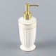 thumbnail image 3 of Dispensadores de jabón de cerámica for encimera, color blanco, 350ml/11,8oz, con acabado a rayas y bordes dorados, dispensador de loción for baño y cocina, 3 of 7