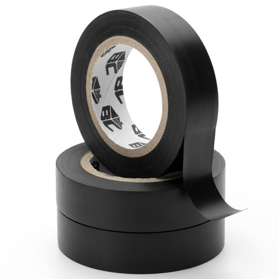 Bates- Black Electrical Tape, 0.62 in x 49 ft, 3 Pack, Electric Tape, Electrical Tape Black, Electric Tape Black