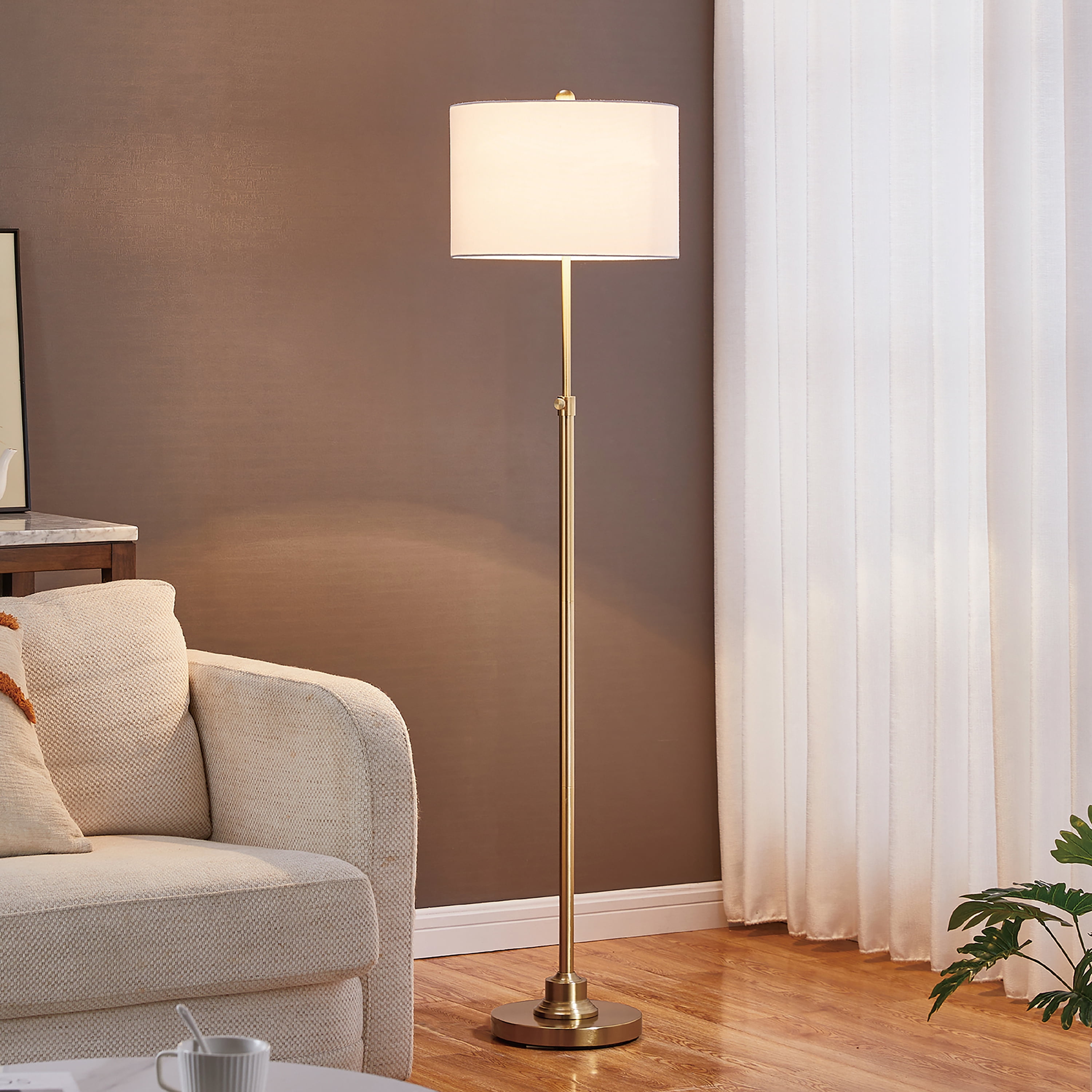 Kyrid Modern Floor Lamp 63” Tall Standing Lamp,Metal Adjustable Height Floor Lamp for Bedroom Living Room Corner