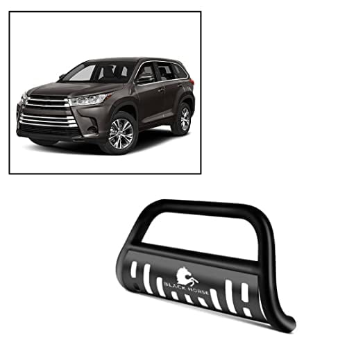 Black Horse Bull Bar Skid Plate Black Compatible with 2014-2019 Toyota Highlander-CBB-TYF5307SP