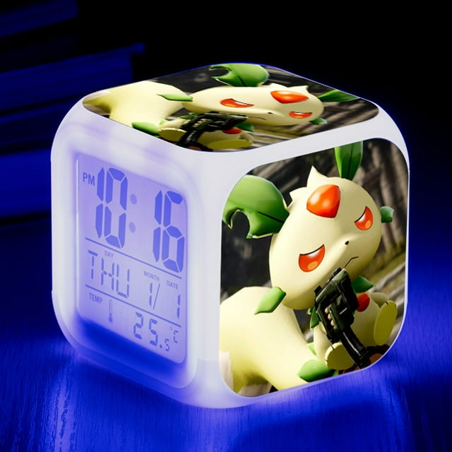 Fantasy Beast Palu Périphérique de Jeu : Horloge Carrée Colorée Changeant de Couleur avec Écran LED Silencieux et Réveil Numérique Créatif