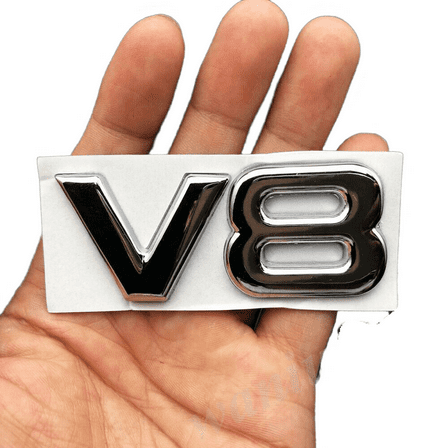 Chrome V8 Metal Emblem Badge – Car Trunk Tailgate Rear Decal Sticker